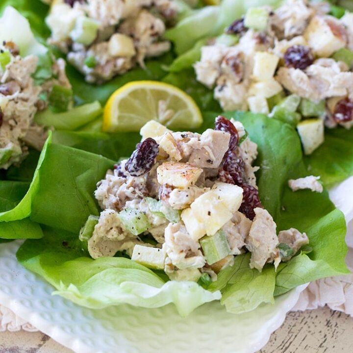 Apple Cherry Chicken Salad Wraps