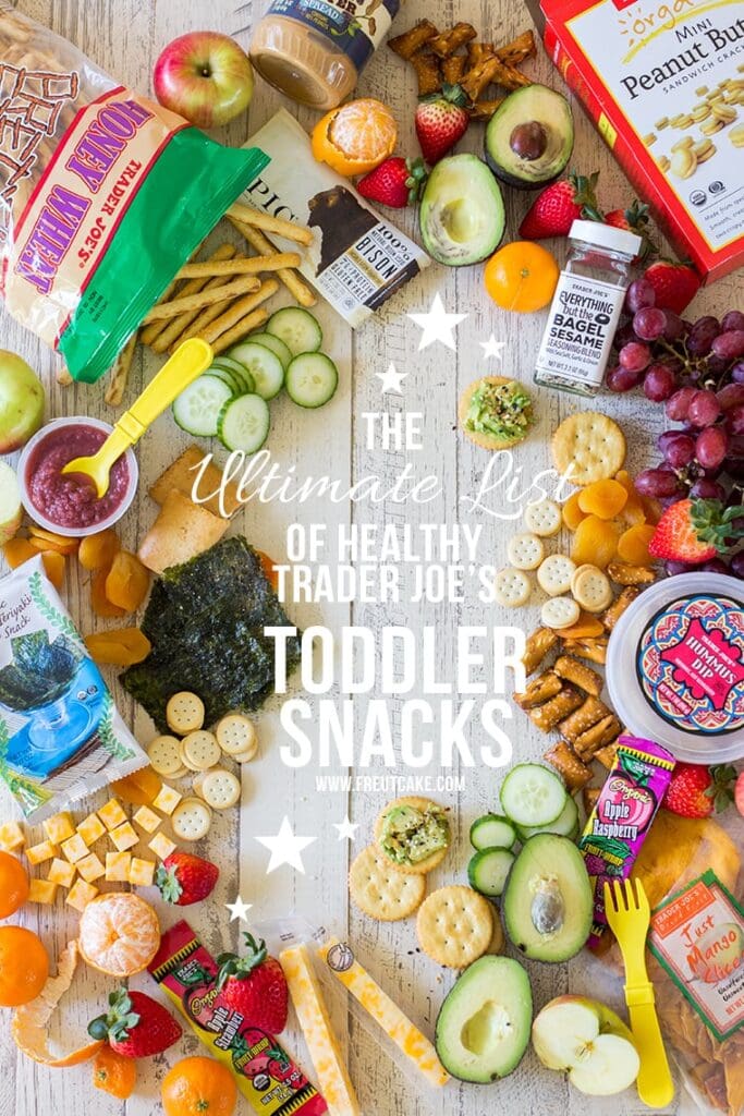 The Ultimate List of Healthy Trader Joes Toddler Snacks plus tips for composing a quick and easy snack or lunch. Perfect for picky eaters because this list is the tried and true favorites of my twins! #toddlermeals #toddlersnack #pickyeaters #Traderjoes #besttoddlersnackideas 