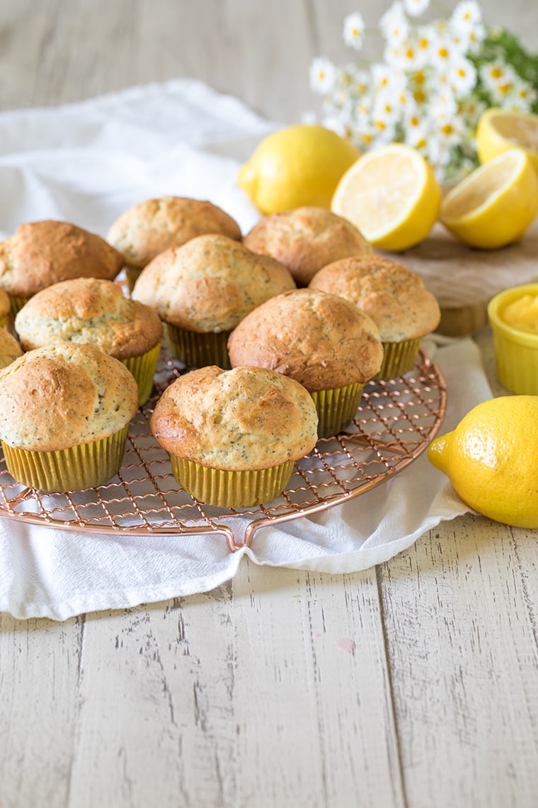 Lemon Poppyseed Muffins with Lemon Curd Filling