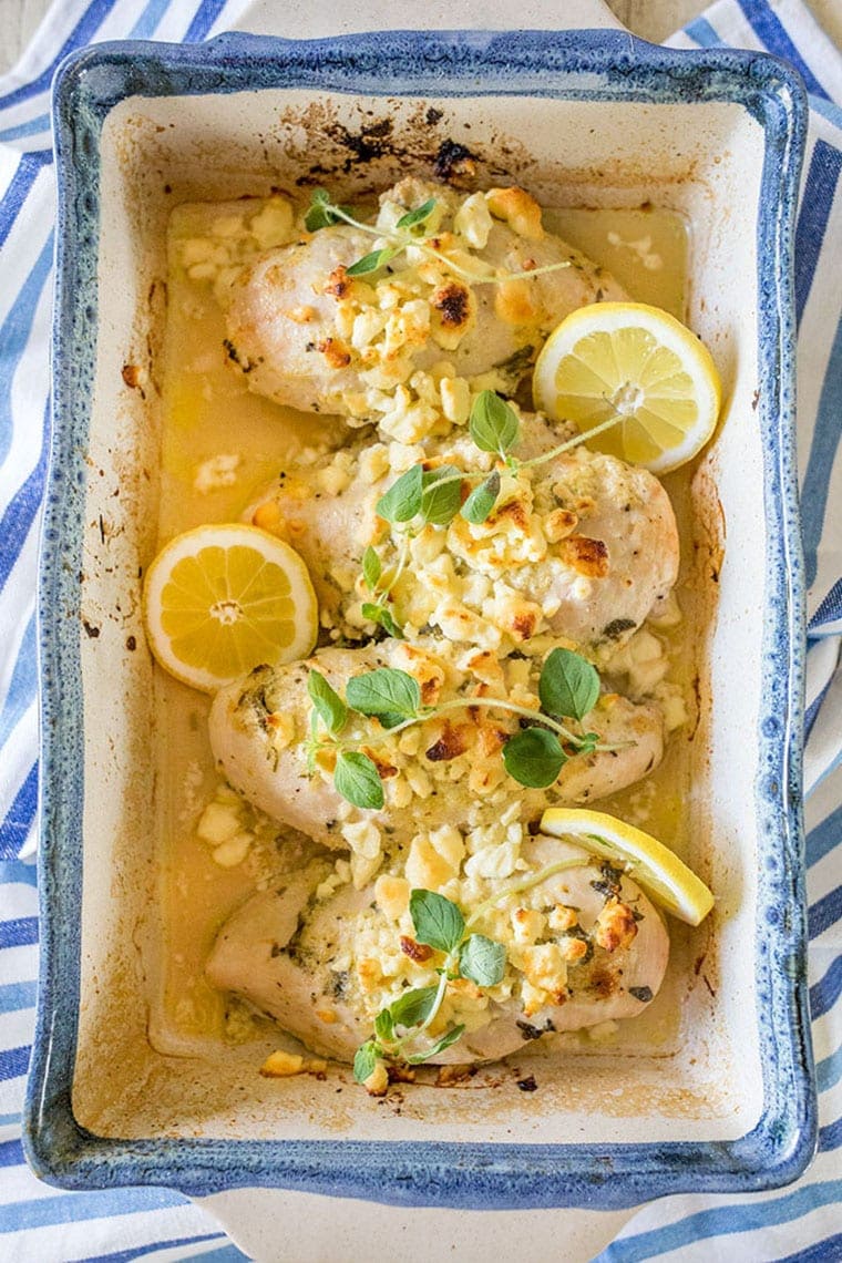 Greek Lemon Chicken with Feta Cheese