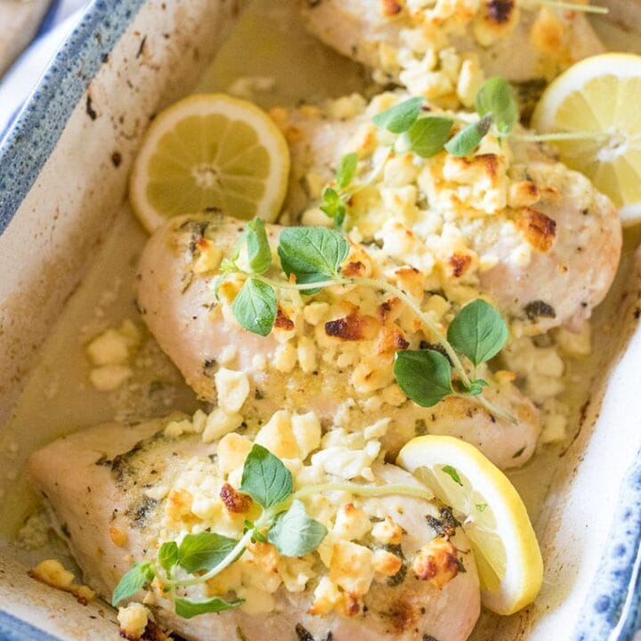 Greek Lemon Chicken with Feta Cheese