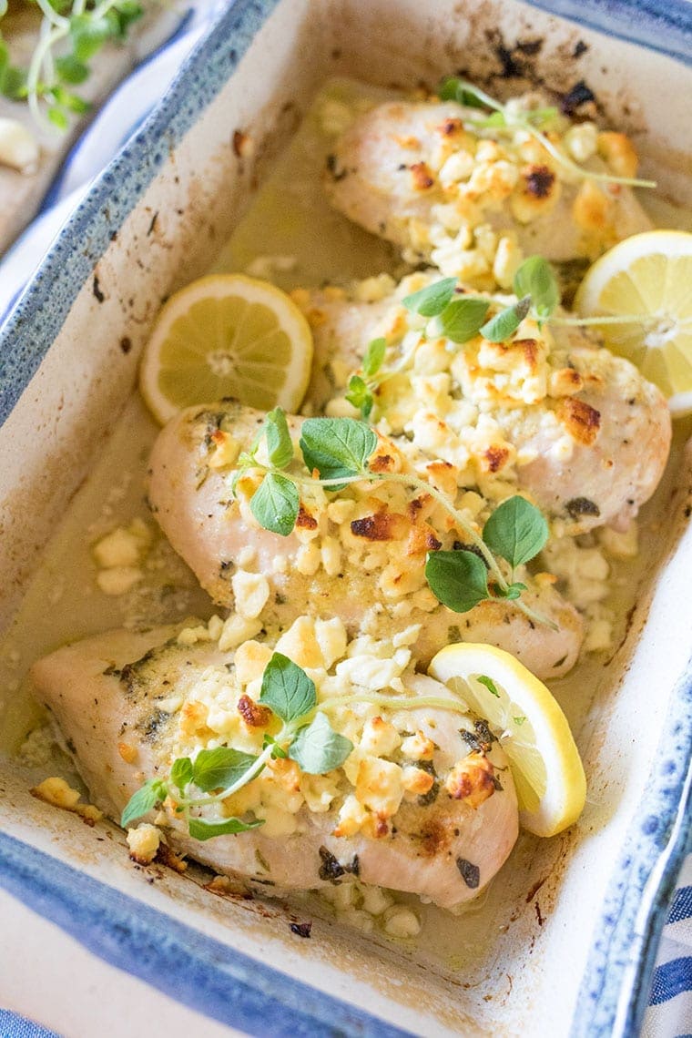 Greek Lemon Chicken with Feta Cheese