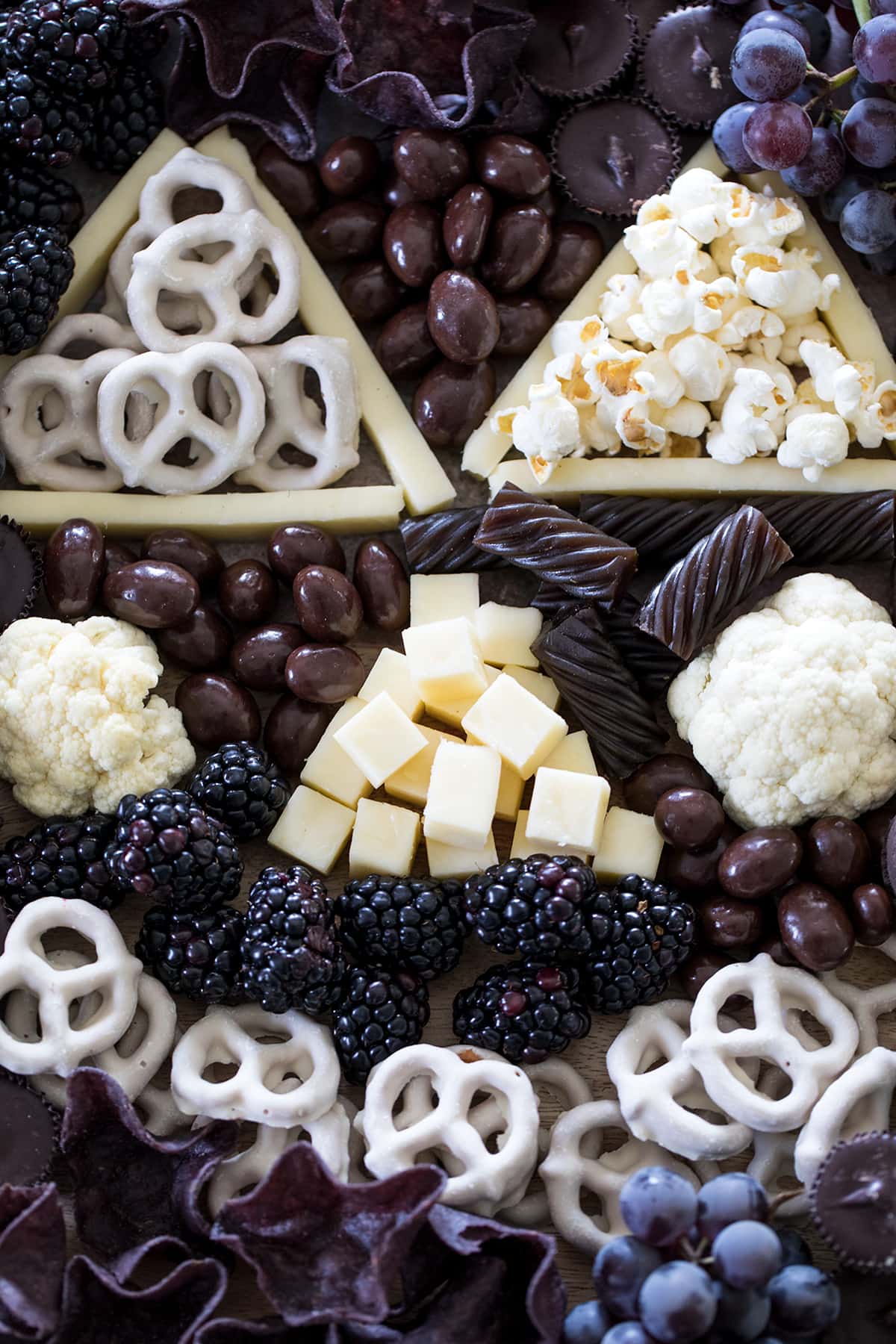 Black and white Pumpkin jack o Lantern Snack Board