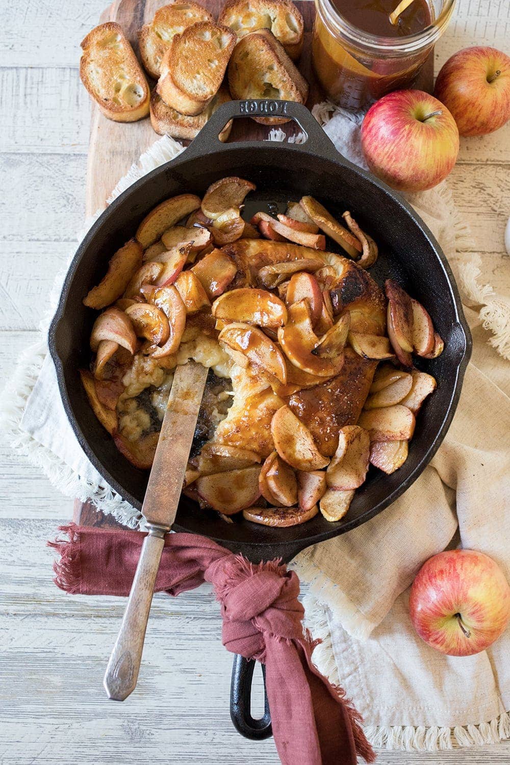 Salted Caramel Apple Baked Brie