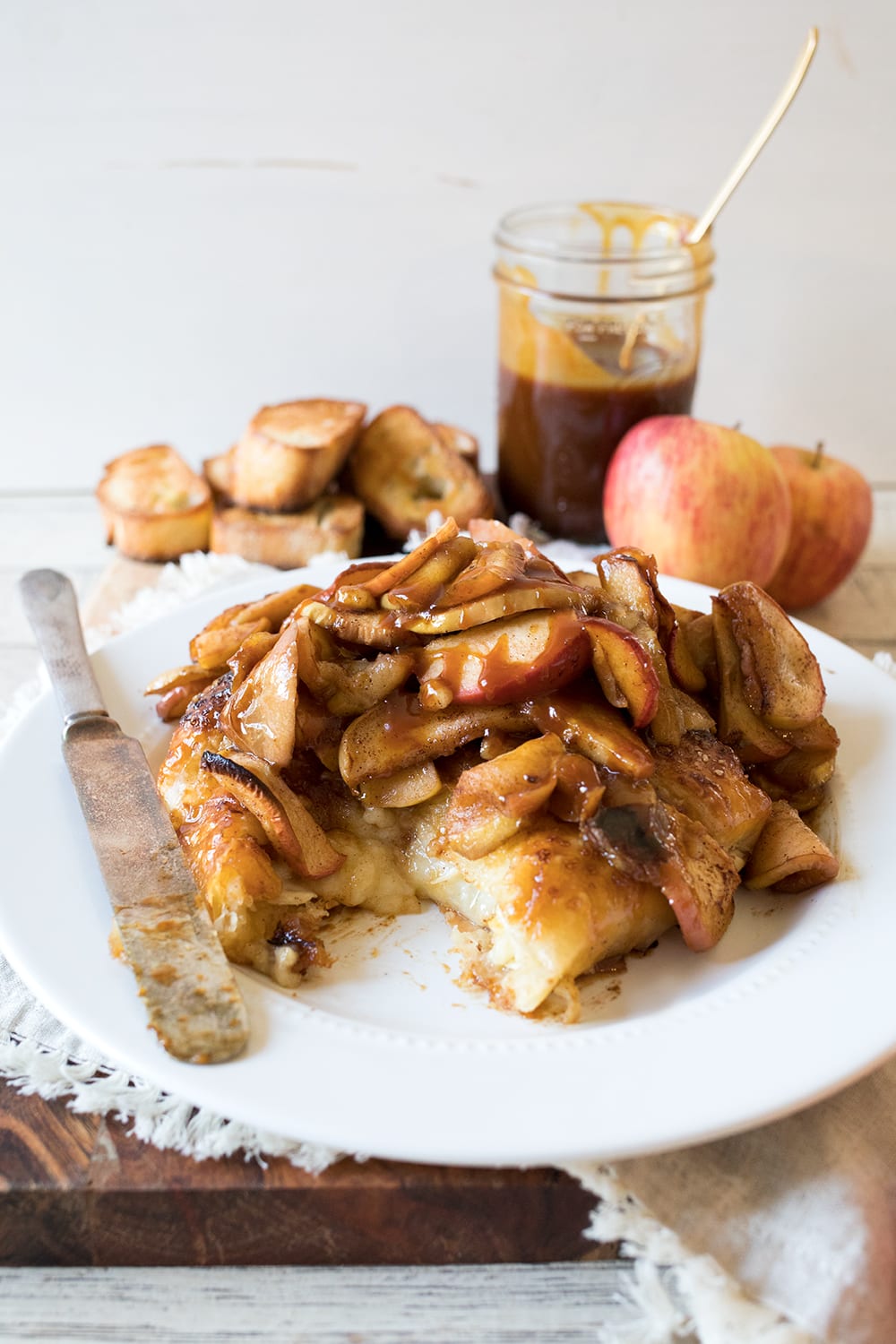 Salted Caramel Apple Baked Brie