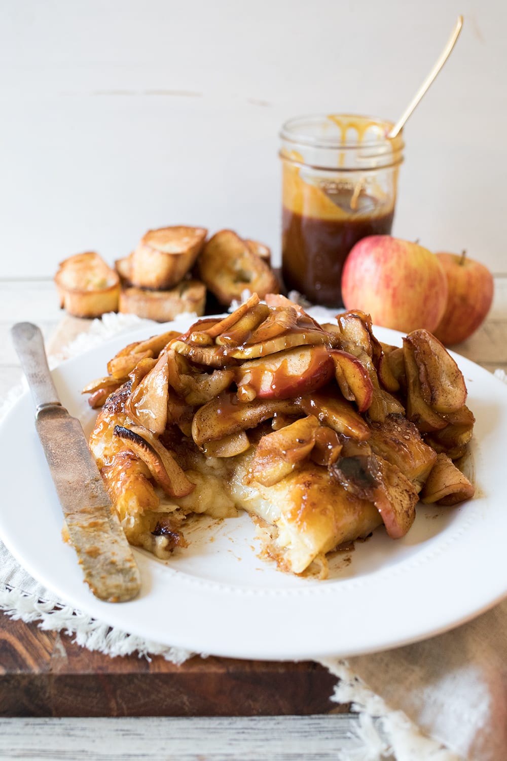 Salted Caramel Apple Baked Brie