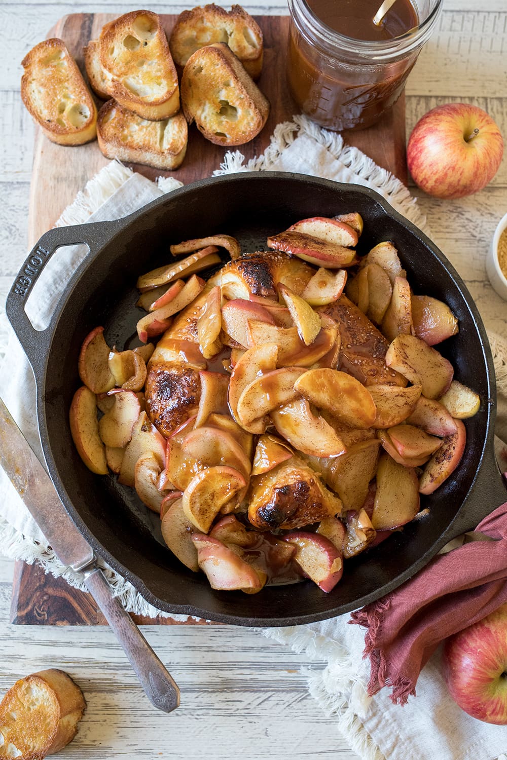 Salted Caramel Apple Baked Brie