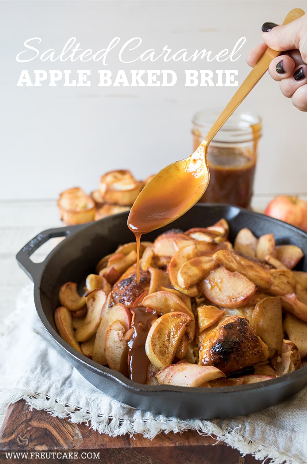 Salted Caramel Apple Baked Brie