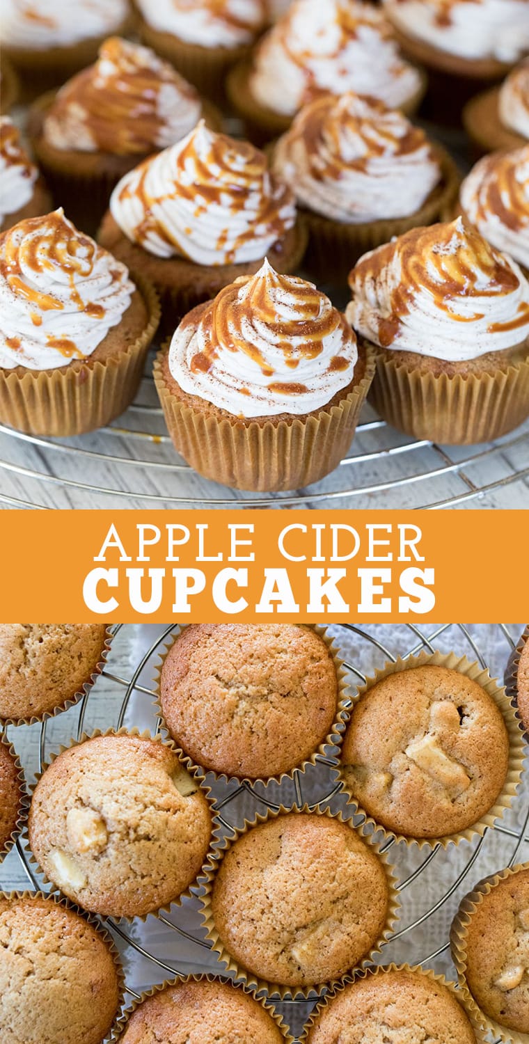 Apple Cider Cupcakes with Cider Buttercream Frosting • Freutcake