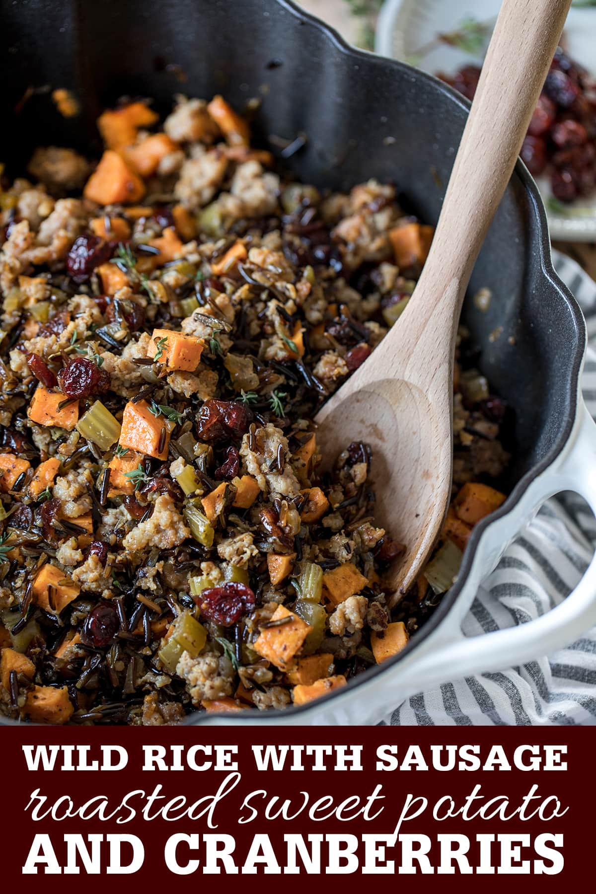 Wild Rice with Sausage Sweet Potato and Cranberries