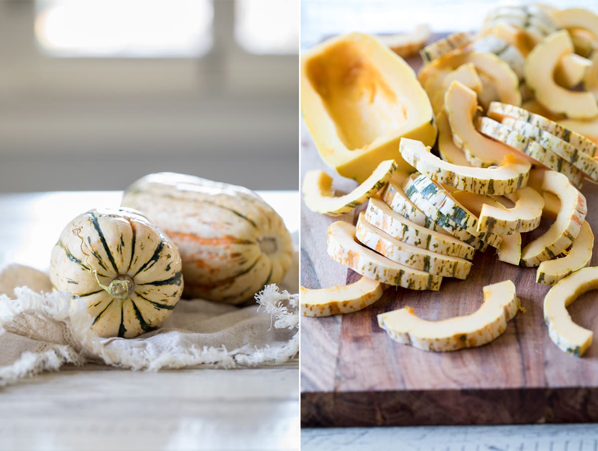 Roasted Delicata Squash with Cranberries and Feta makes a perfect Thanksgiving side dish #thanksgiving #delicata #squash #healthy