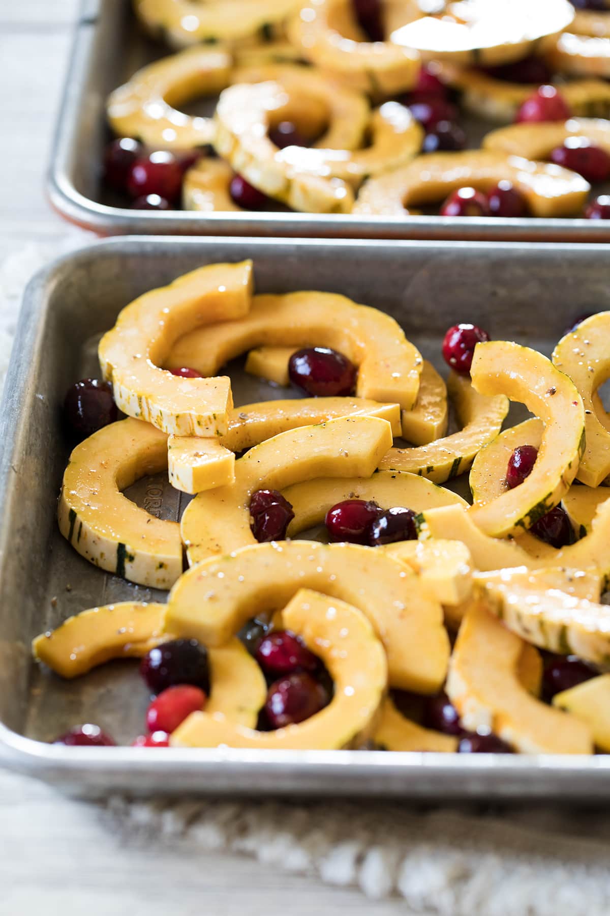 Roasted Delicata Squash with Cranberries and Feta makes a perfect Thanksgiving side dish #thanksgiving #delicata #squash #healthy