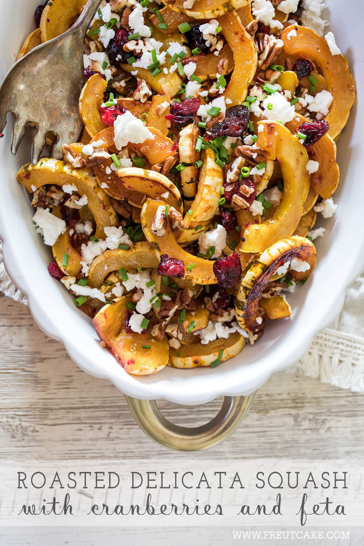 Roasted Delicata Squash with Cranberries and Feta makes a perfect Thanksgiving side dish #thanksgiving #delicata #squash #healthy