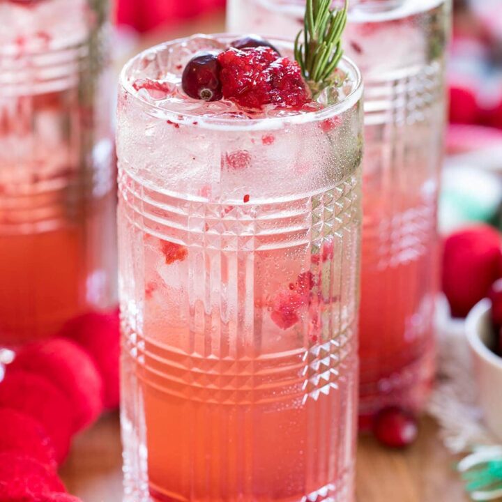 Sparkling Cranberry Gin Holiday Cocktails