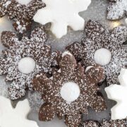 Hot Chocolate Marshmallow Linzer Cookies