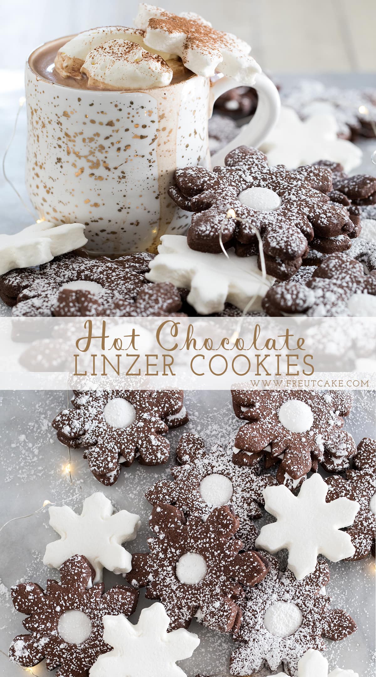 Hot Chocolate Marshmallow Linzer Cookies