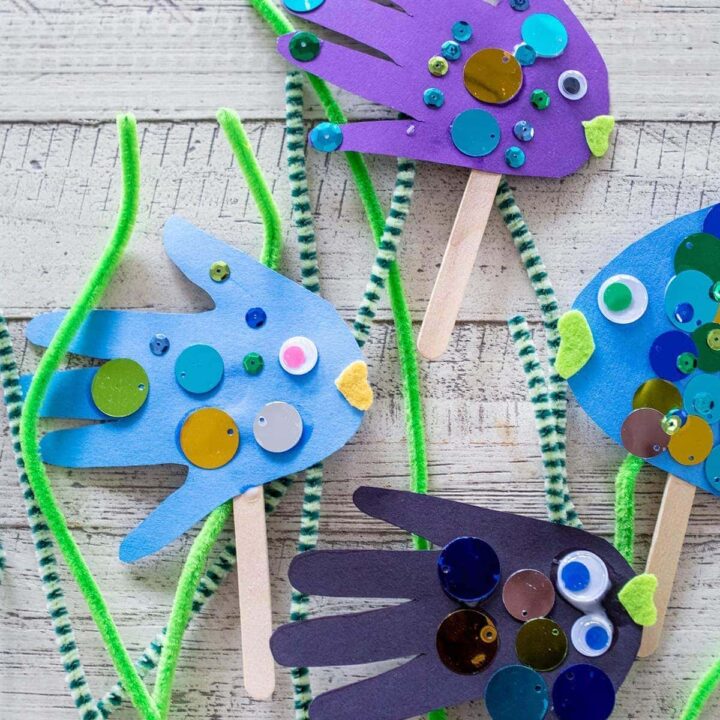 Handprint Fish Puppet Craft for Kids