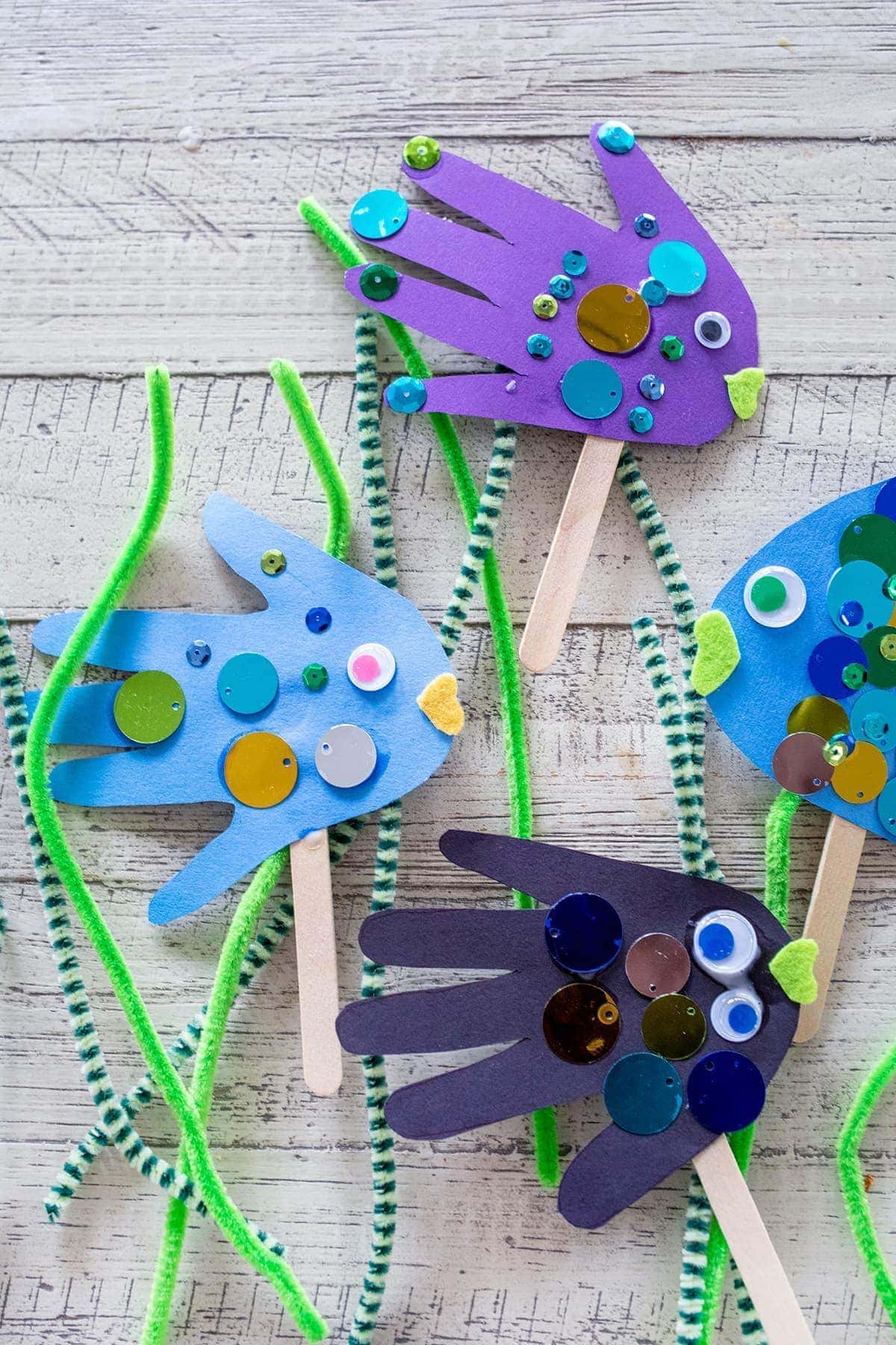 Handprint Fish Puppet Craft for Kids