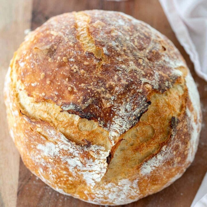 No Knead Bread Recipe with just 4 Ingredients!