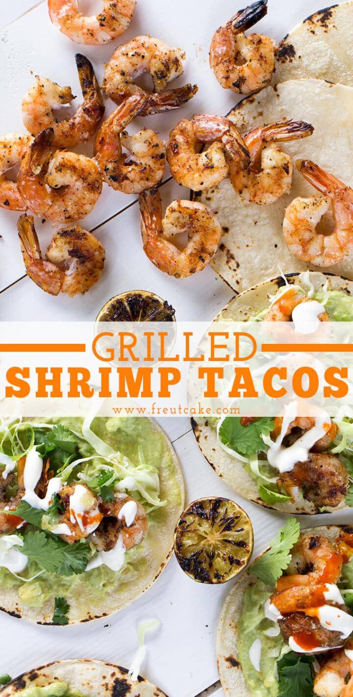 Grilled Shrimp Tacos with Avocado Crema • Freutcake