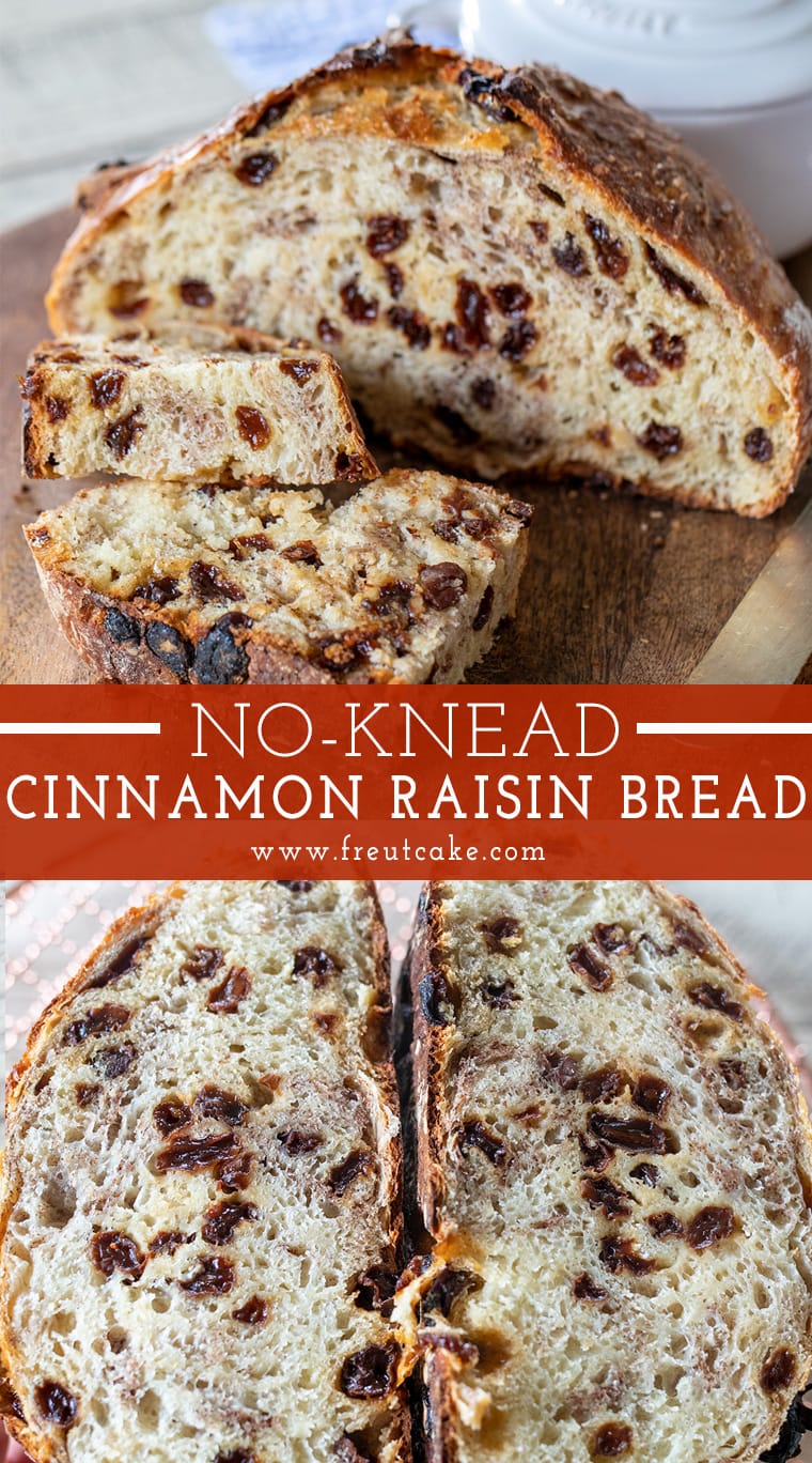 No-Knead Cinnamon Raisin Bread • Freutcake
