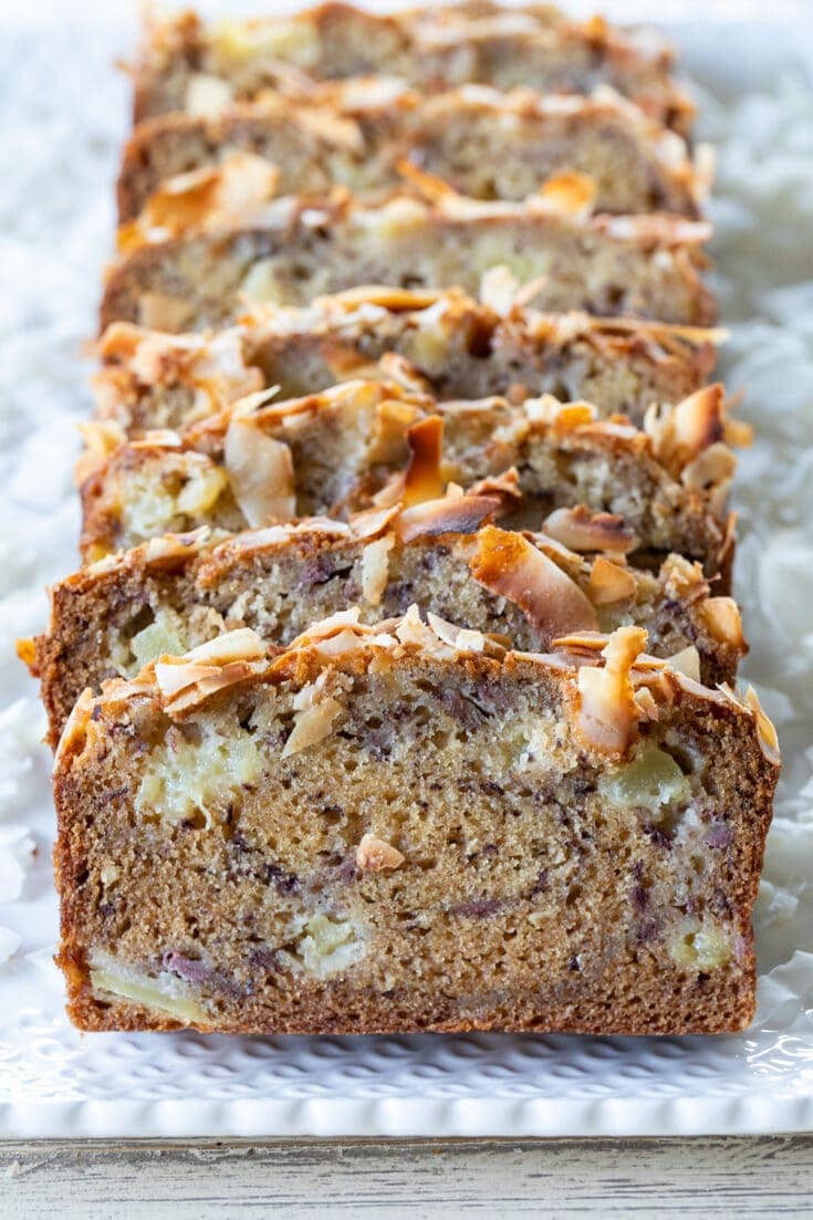 Pineapple Coconut Banana Bread • Freutcake
