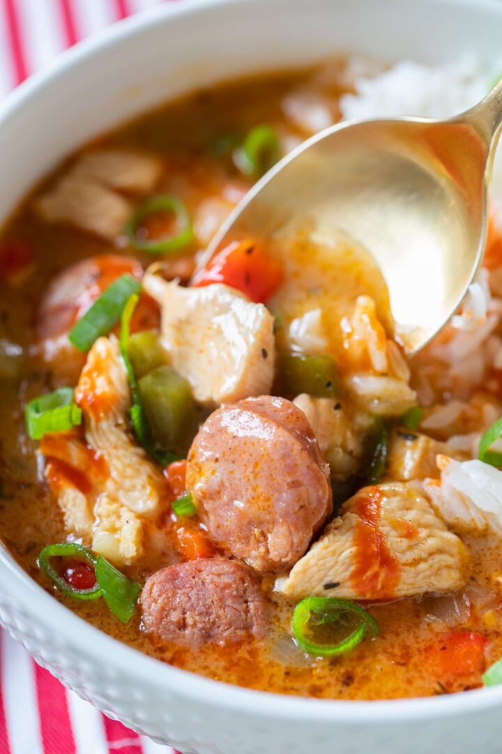 Classic Chicken and Sausage Gumbo • Freutcake