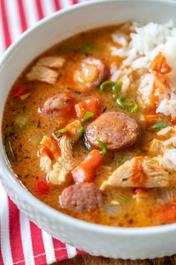 Classic Chicken and Sausage Gumbo • Freutcake