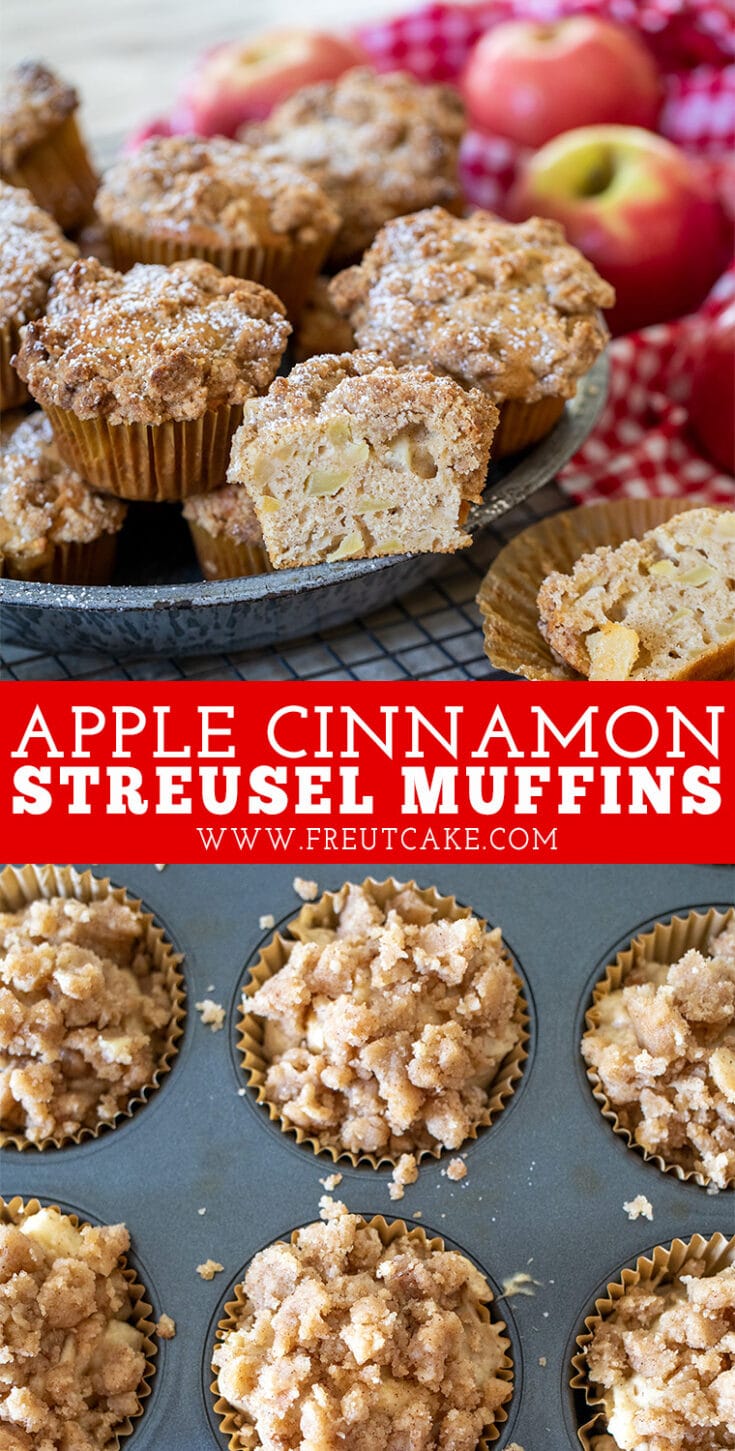 Apple Cinnamon Streusel Muffins • Freutcake