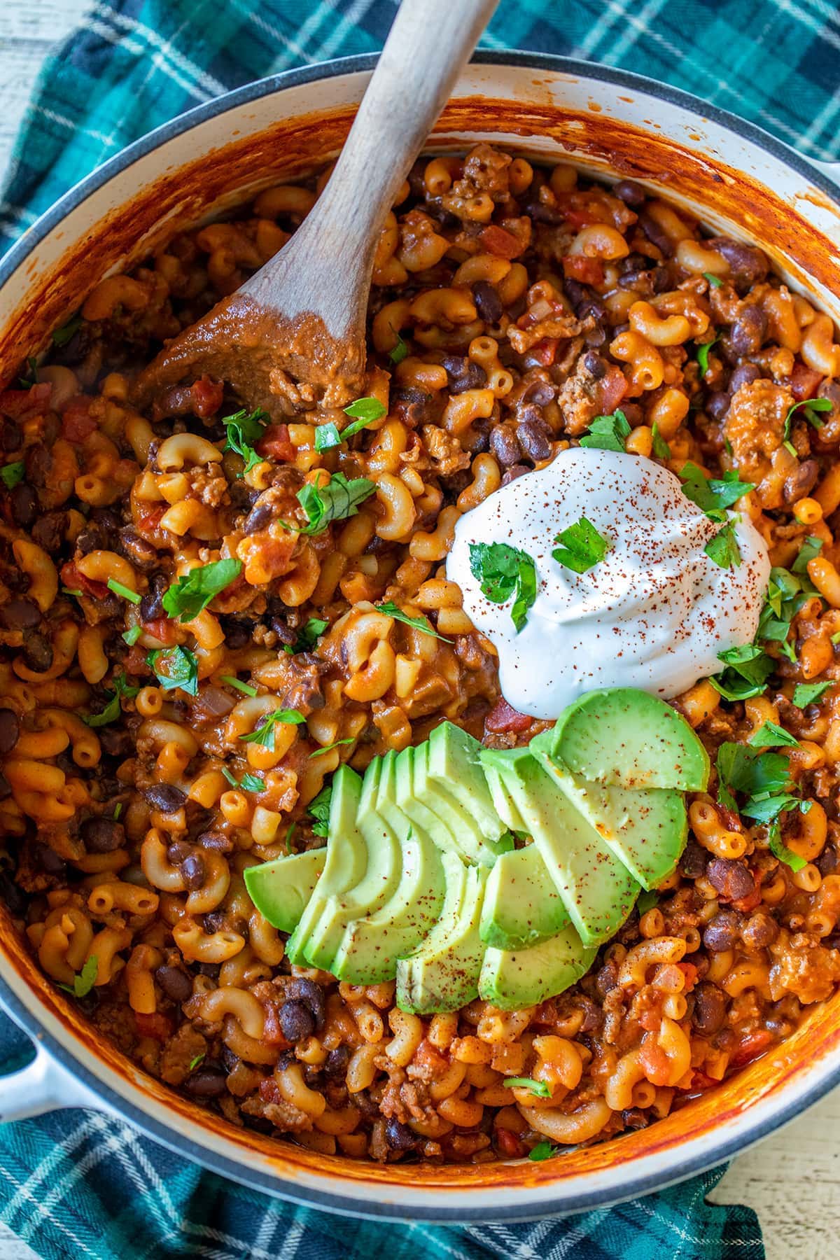 Cheesy One Pot Chili Mac