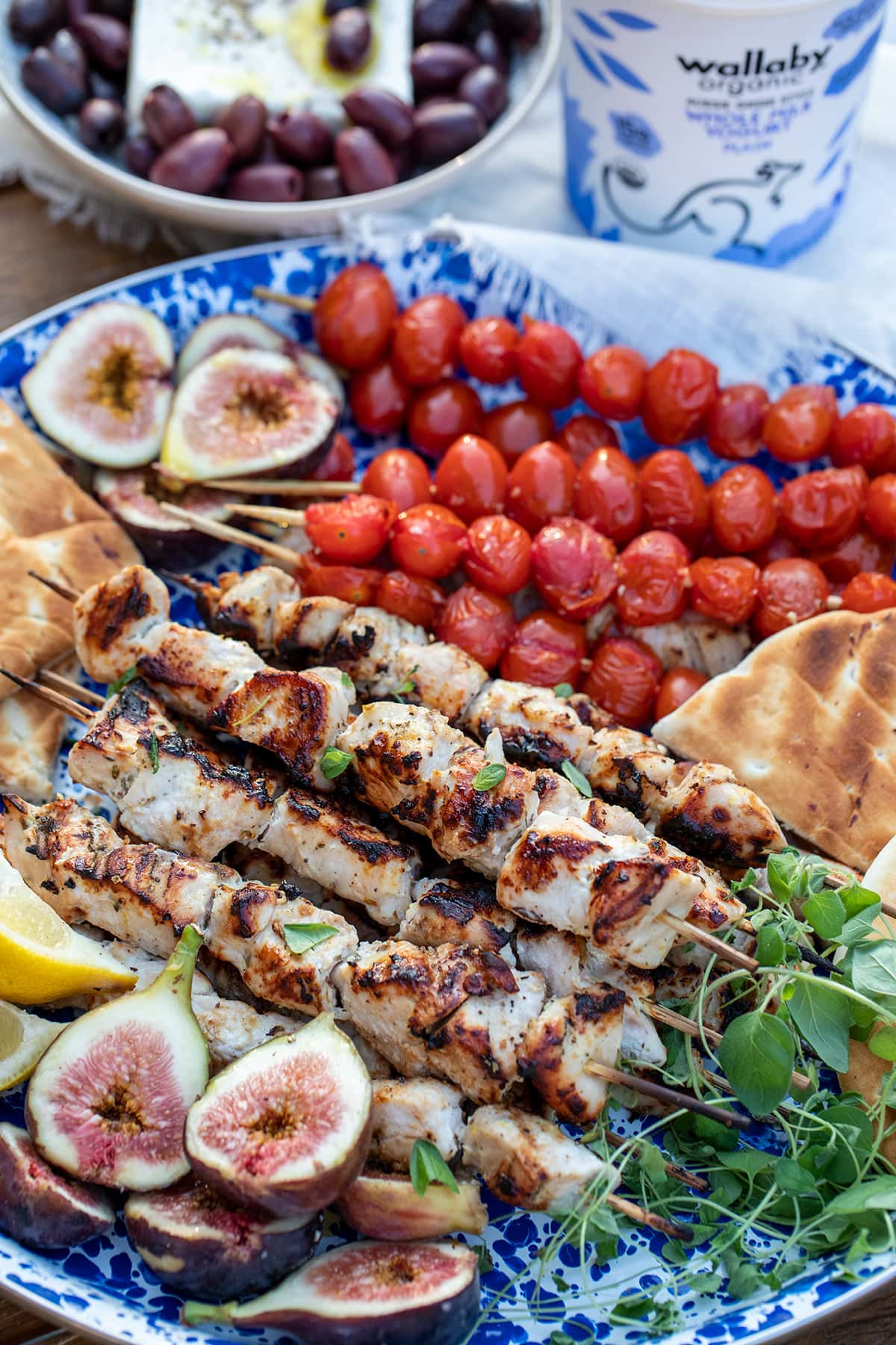 Greek Chicken Kabobs with Tzatziki Sauce - Eat Yourself Skinny