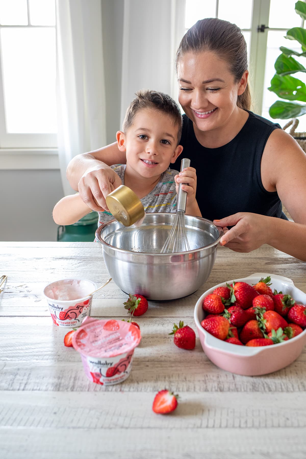 Double Strawberry Yogurt Pancakes