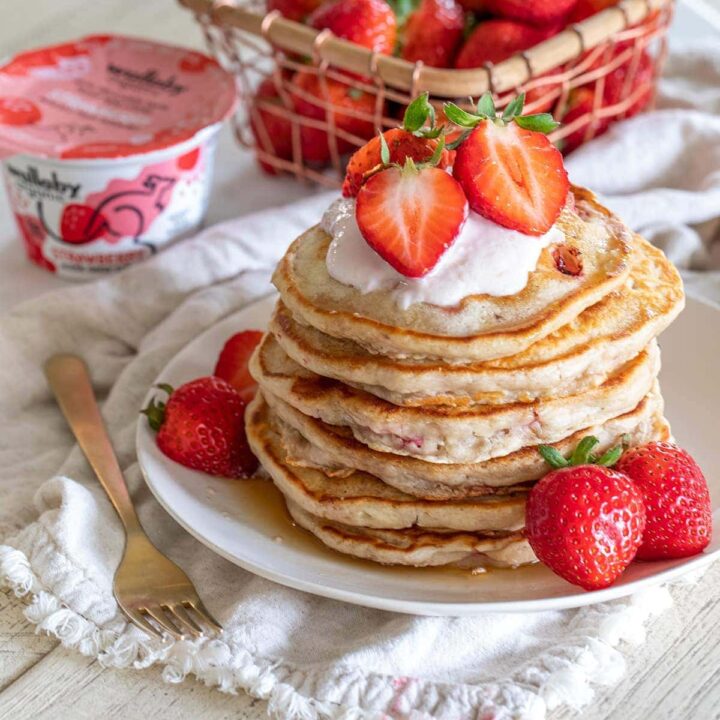 Double Strawberry Yogurt Pancakes