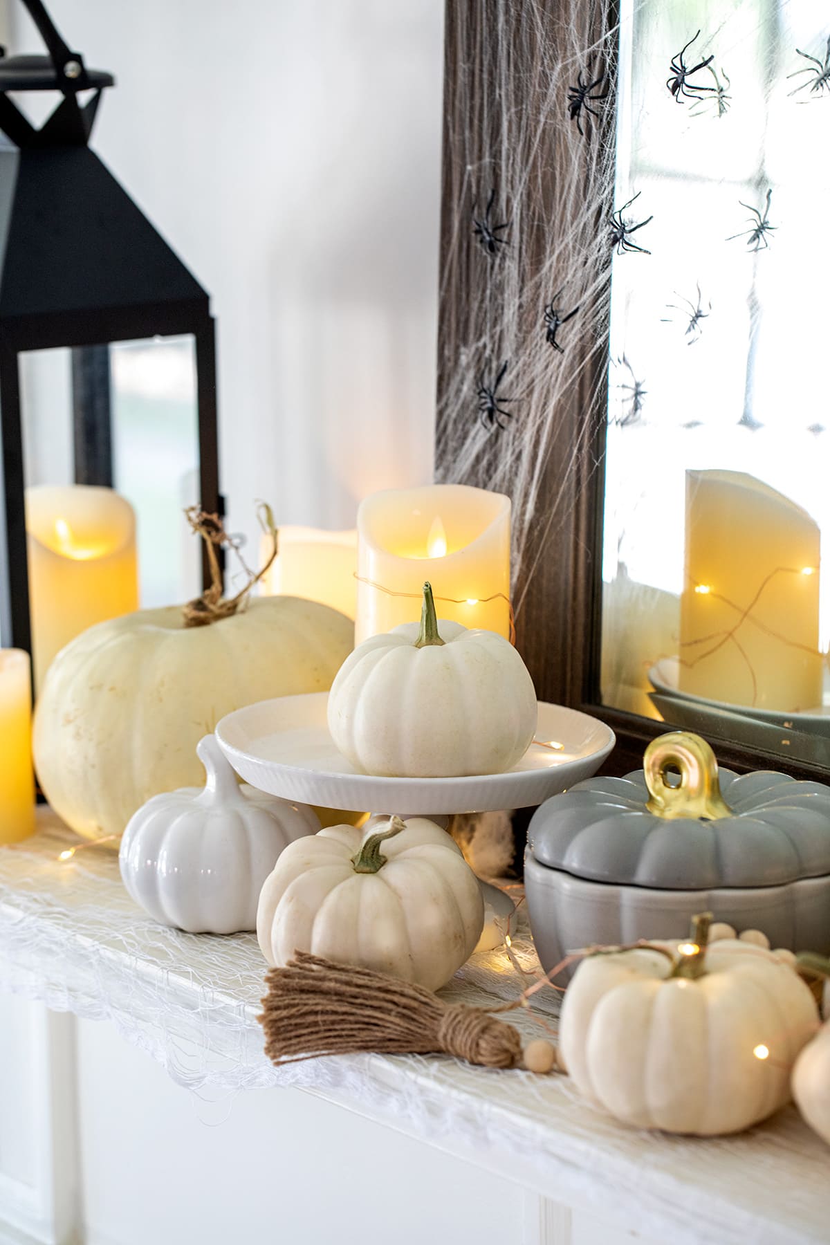 Chic White Pumpkin Halloween Decor