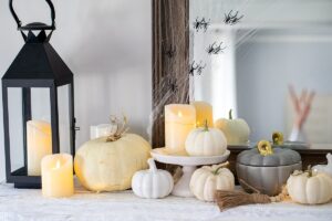 Chic White Pumpkin Halloween Decor