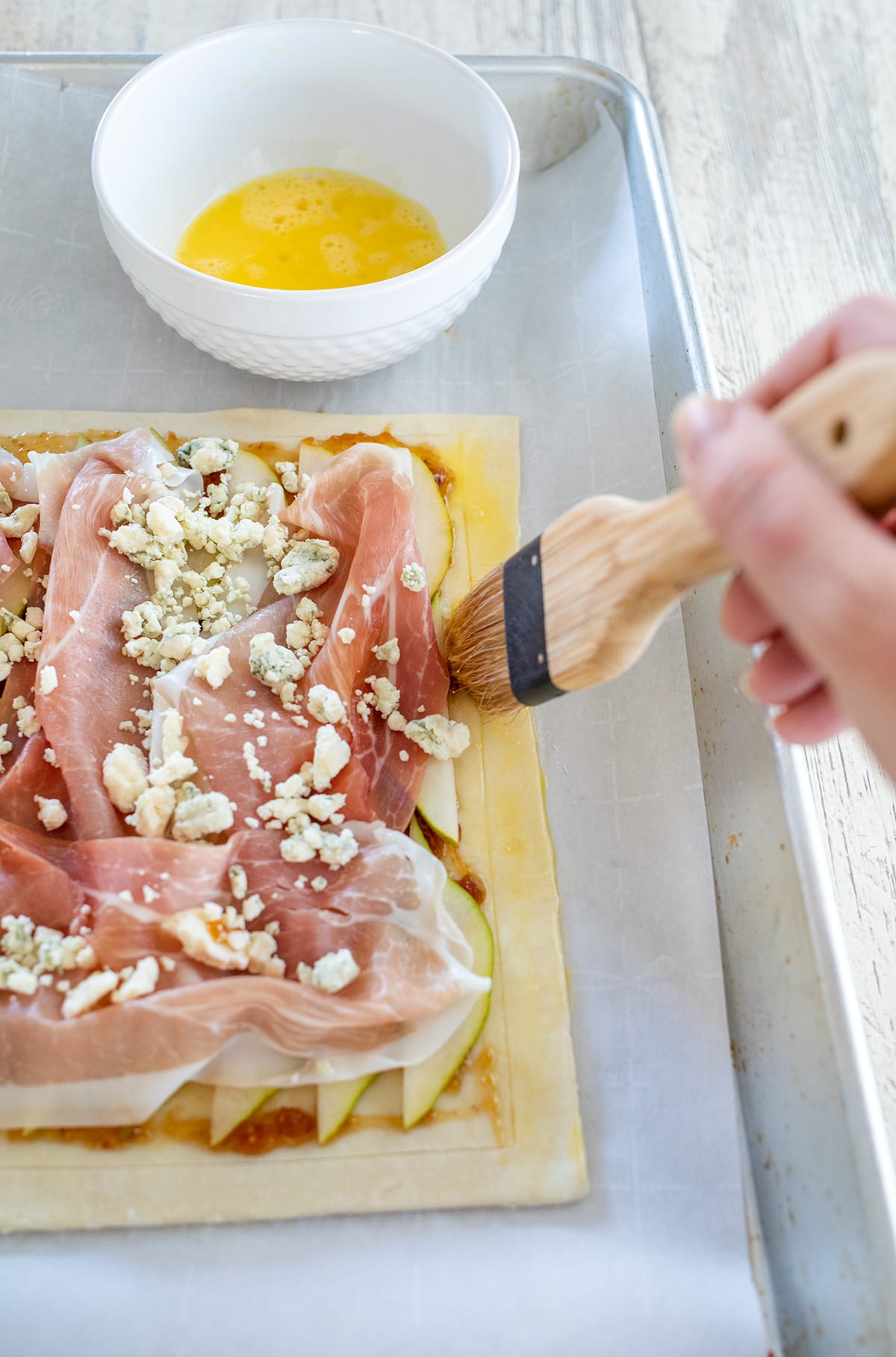 Pear, Prosciutto and Blue Cheese Puff Pastry Tarte