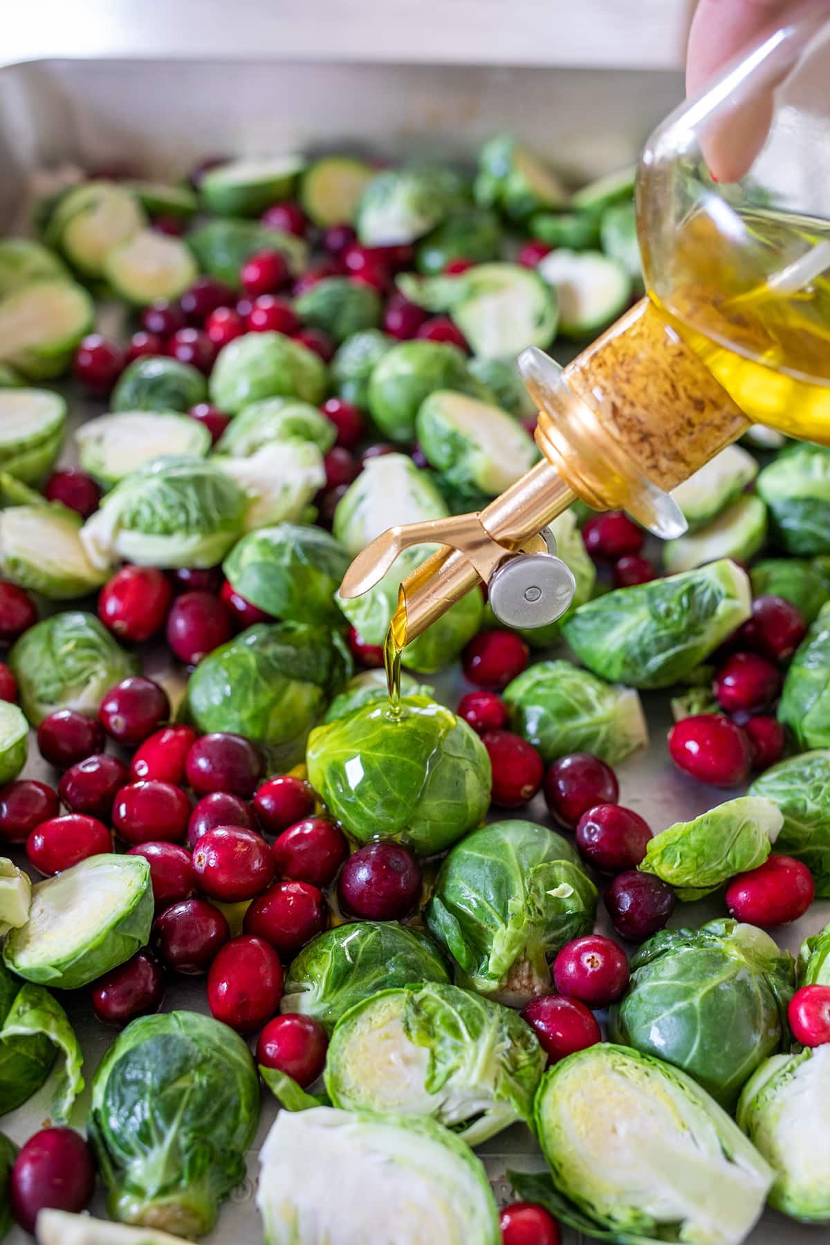 Roasted Brussels Sprouts with Cranberries