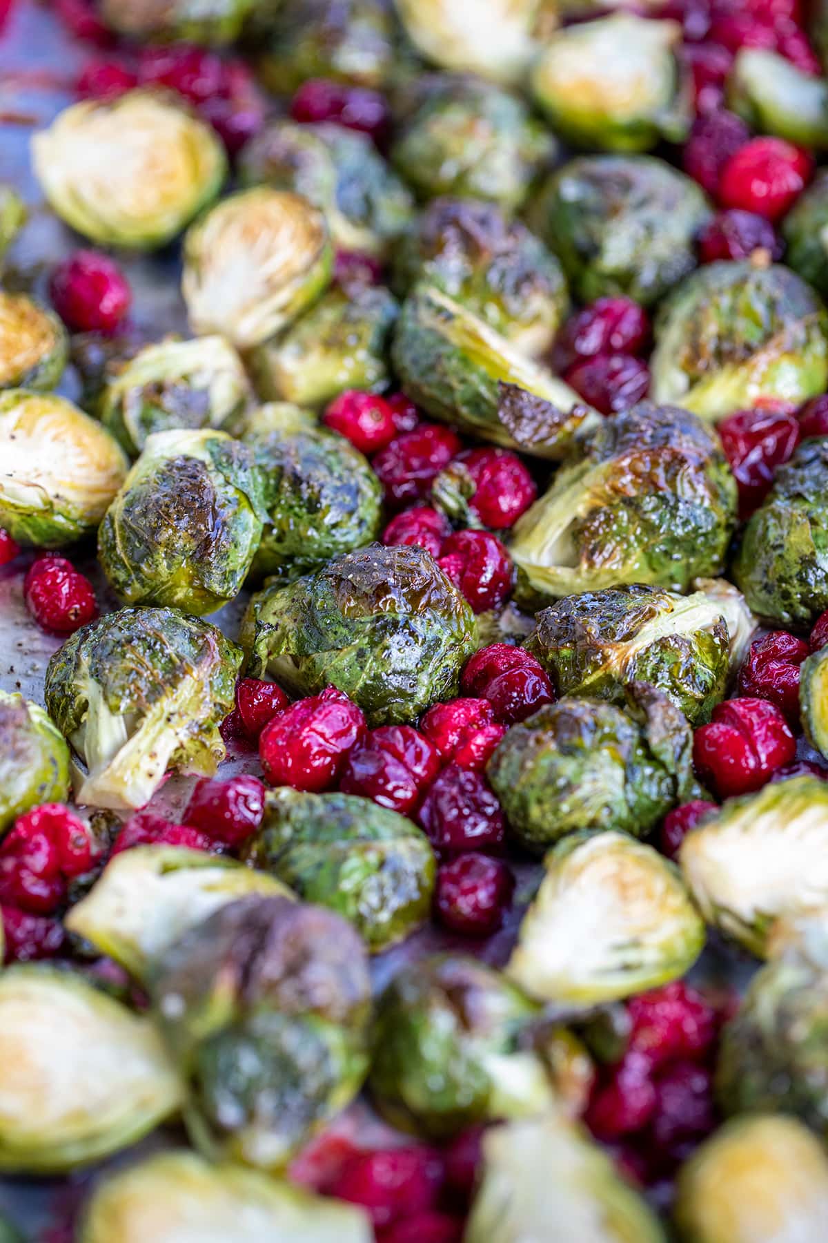 Roasted Brussels Sprouts with Cranberries