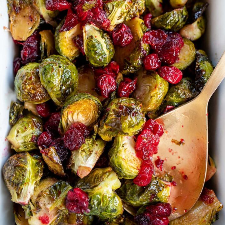 Roasted Brussels Sprouts with Cranberries