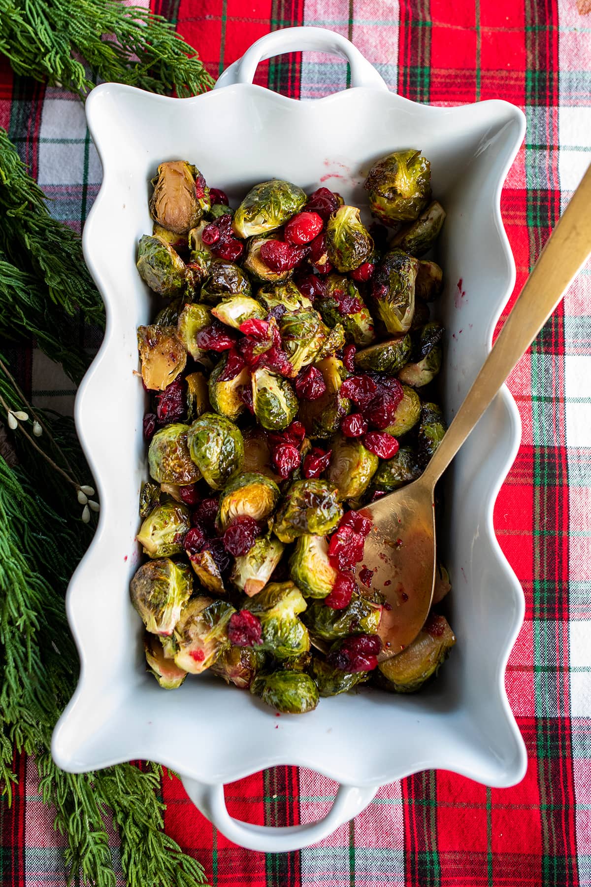 Roasted Brussels Sprouts with Cranberries