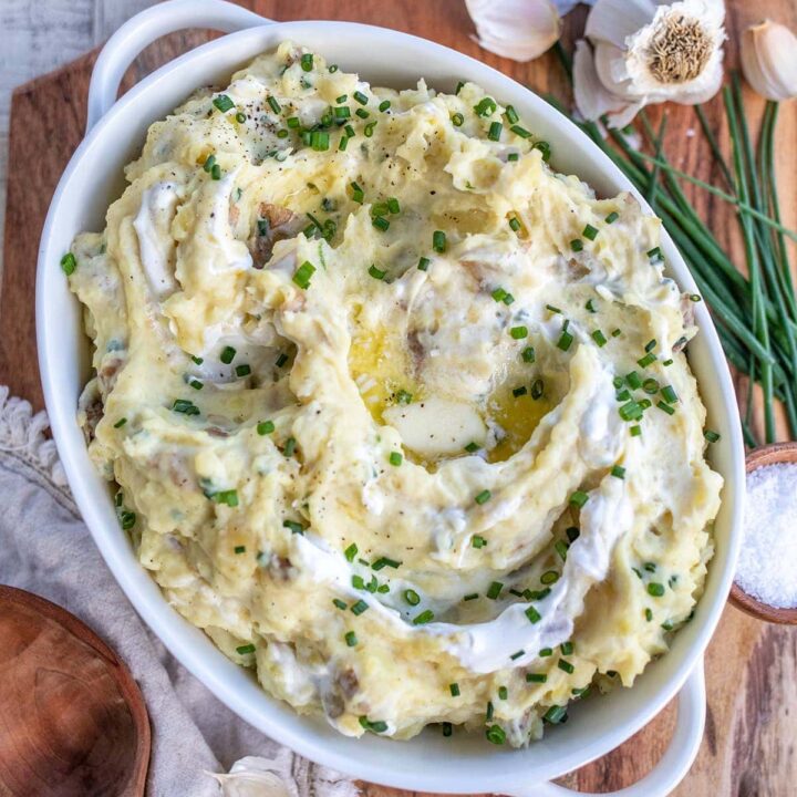 Sour Cream Chive Mashed Red Potatoes