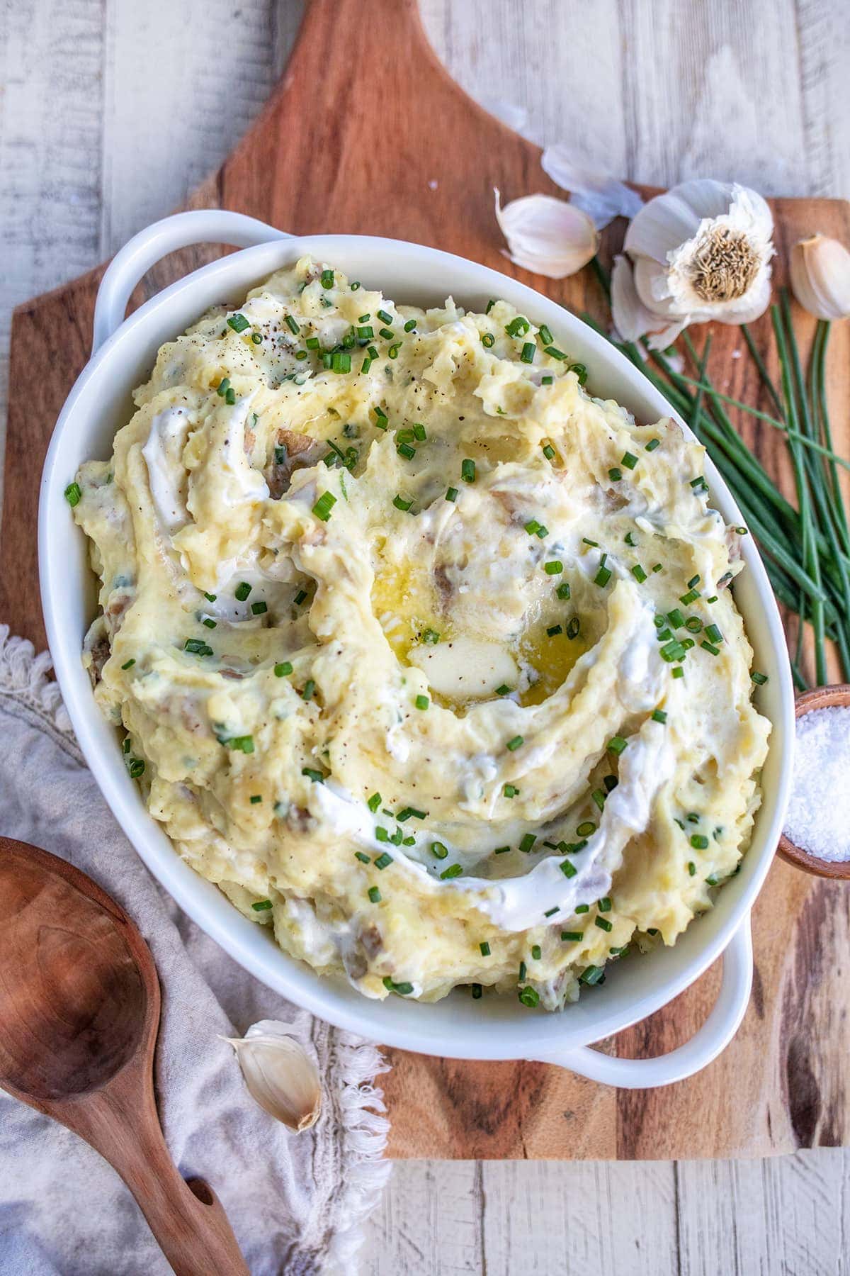 Sour Cream Chive Mashed Red Potatoes