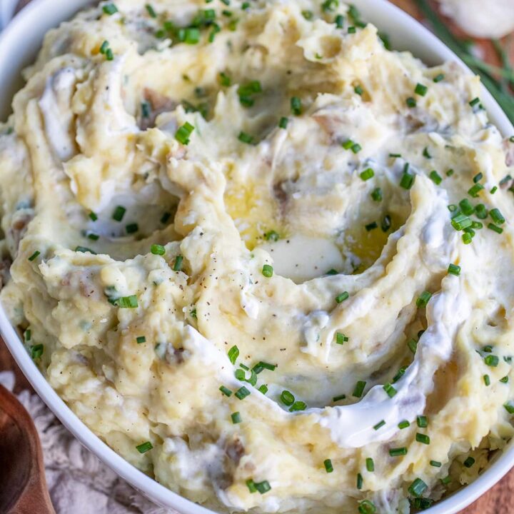 Sour Cream Chive Mashed Red Potatoes