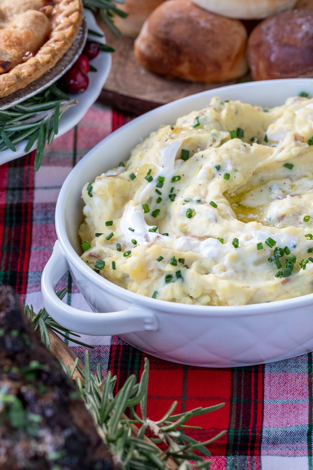 Sour Cream Chive Mashed Red Potatoes