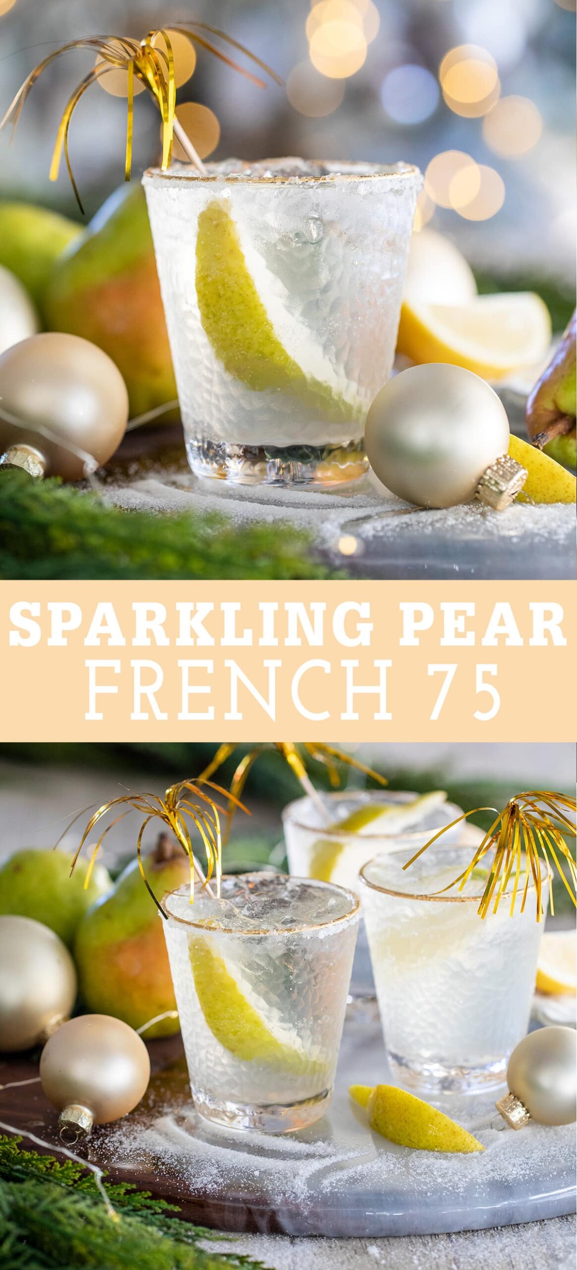 Pear French 75 Cocktail