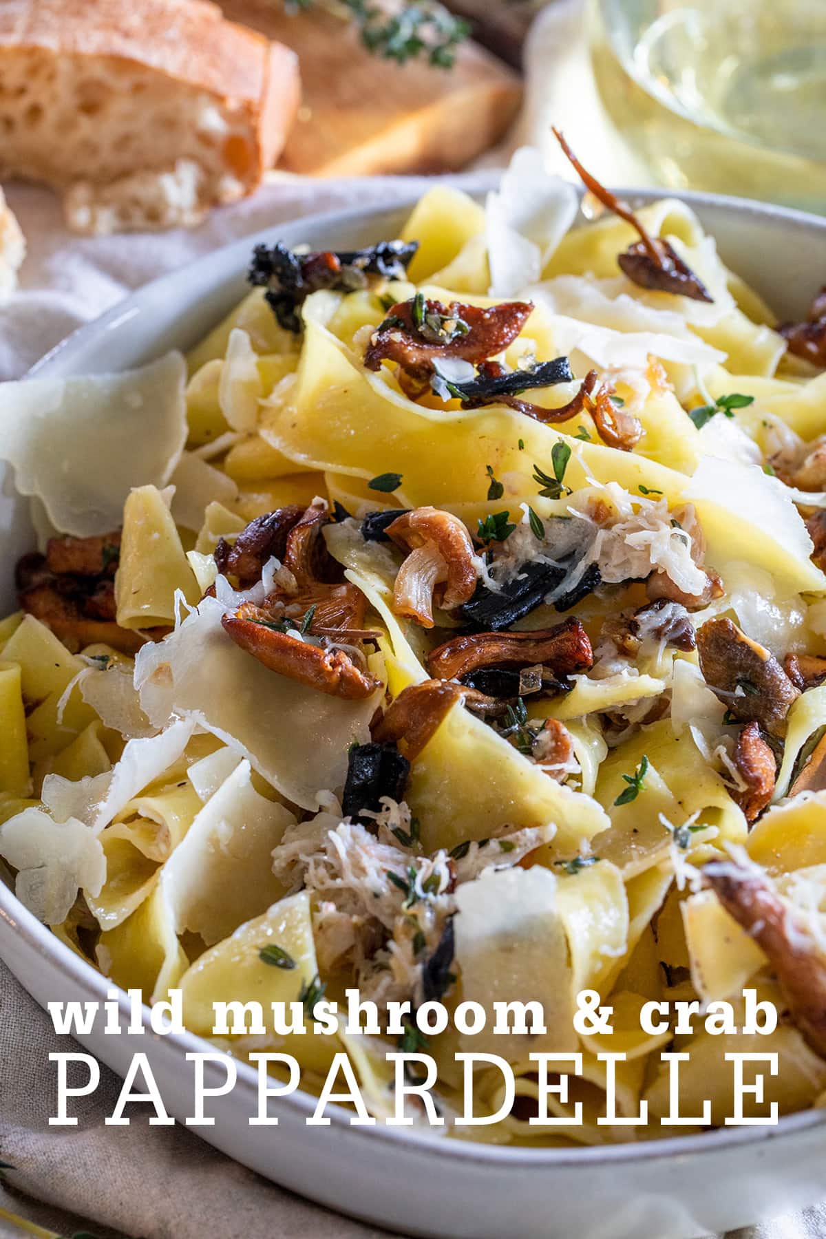 Wild Mushroom and Crab Pappardelle Pasta