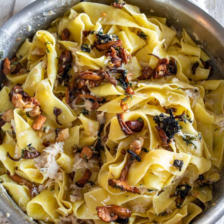 Wild Mushroom and Crab Pappardelle Pasta