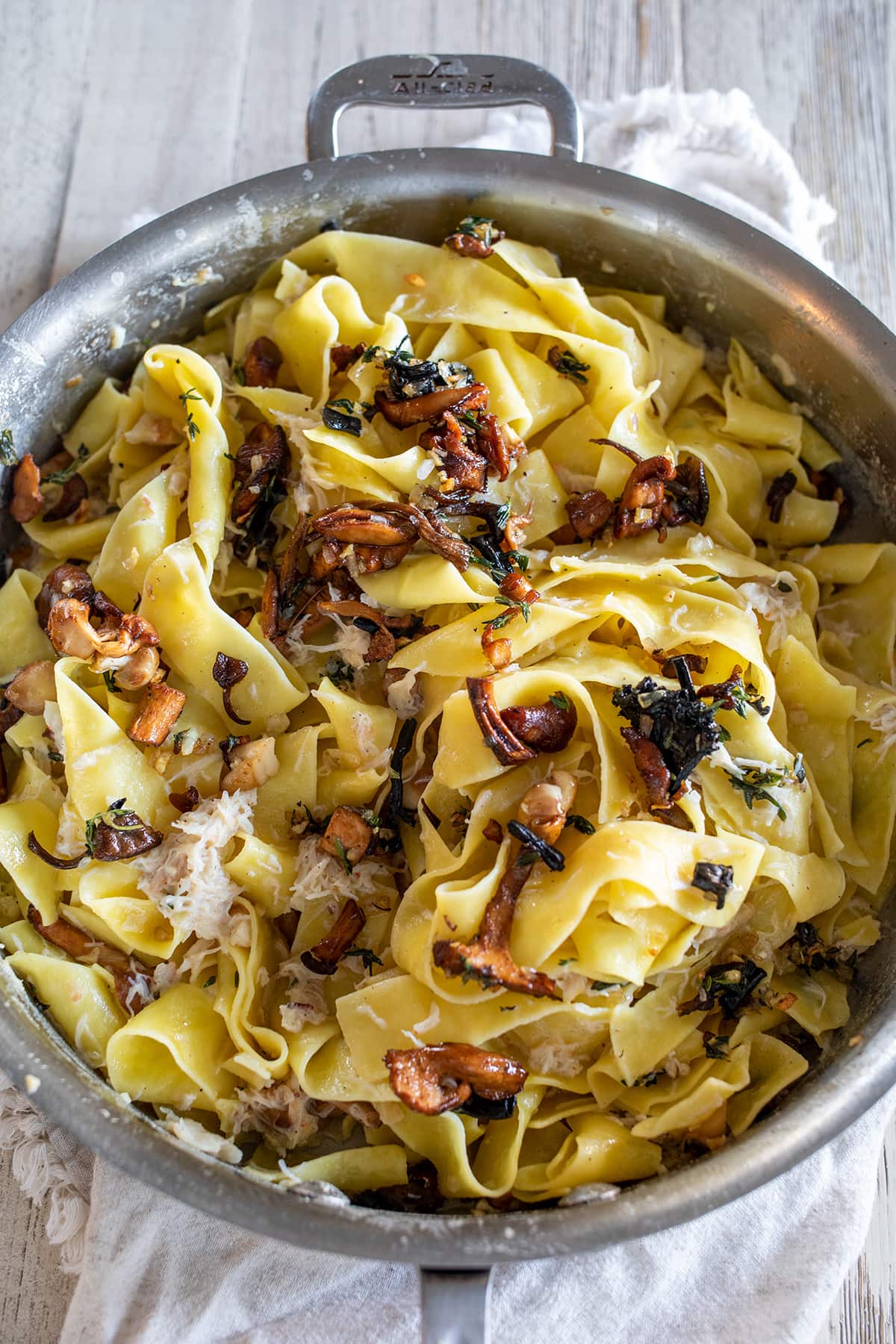 Wild Mushroom and Crab Pappardelle Pasta