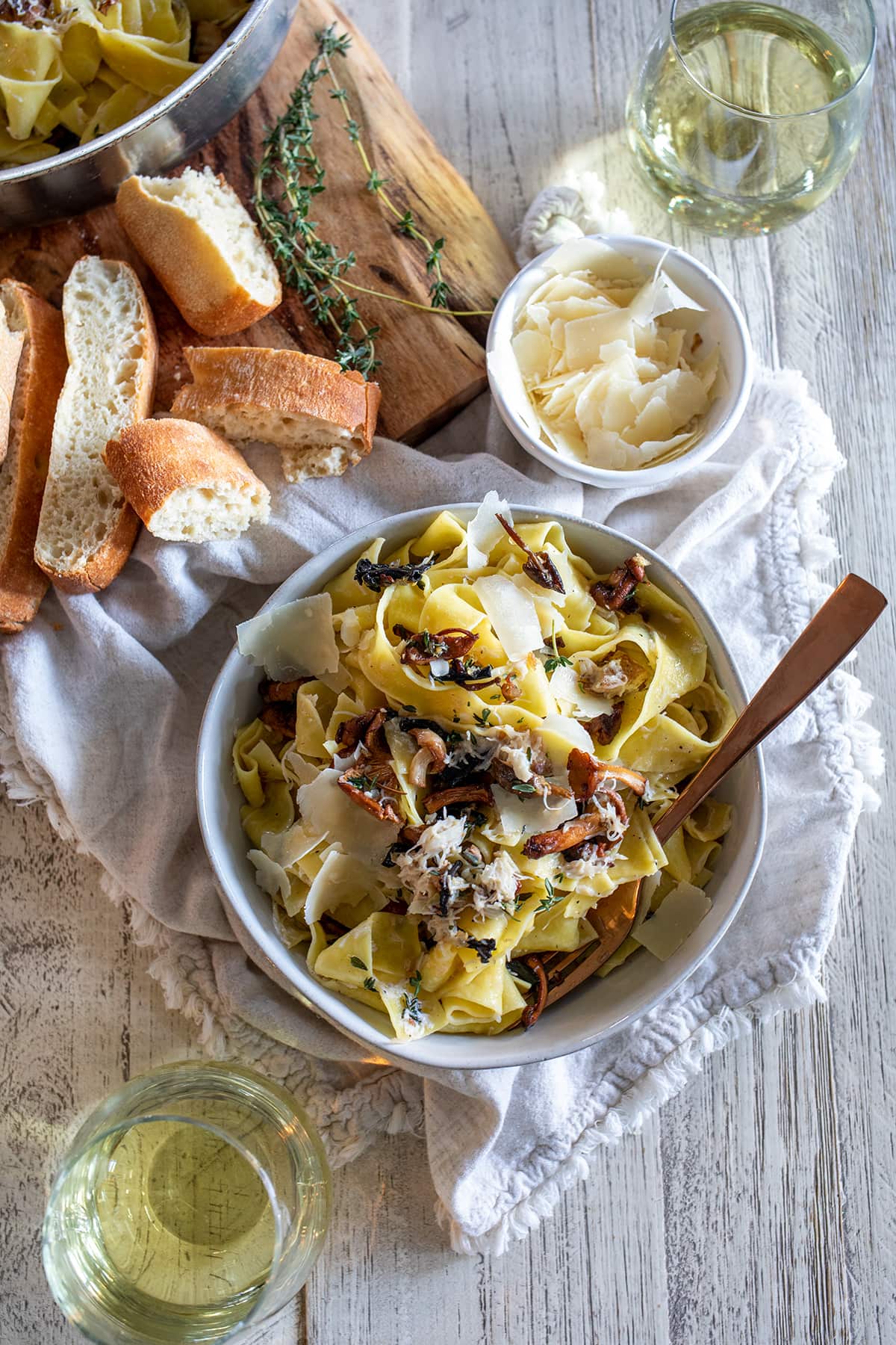 Wild Mushroom and Crab Pappardelle Pasta