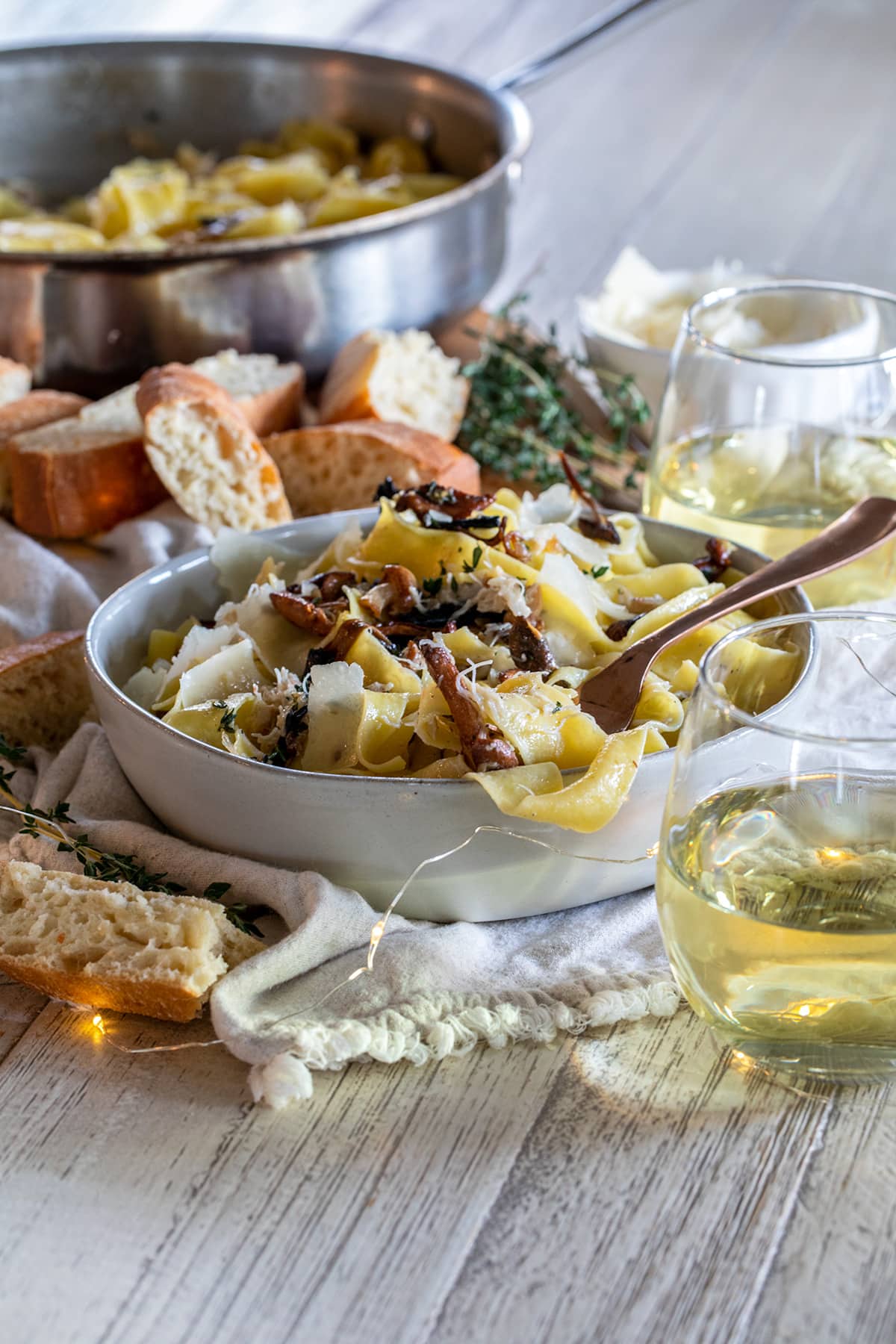 Wild Mushroom and Crab Pappardelle Pasta